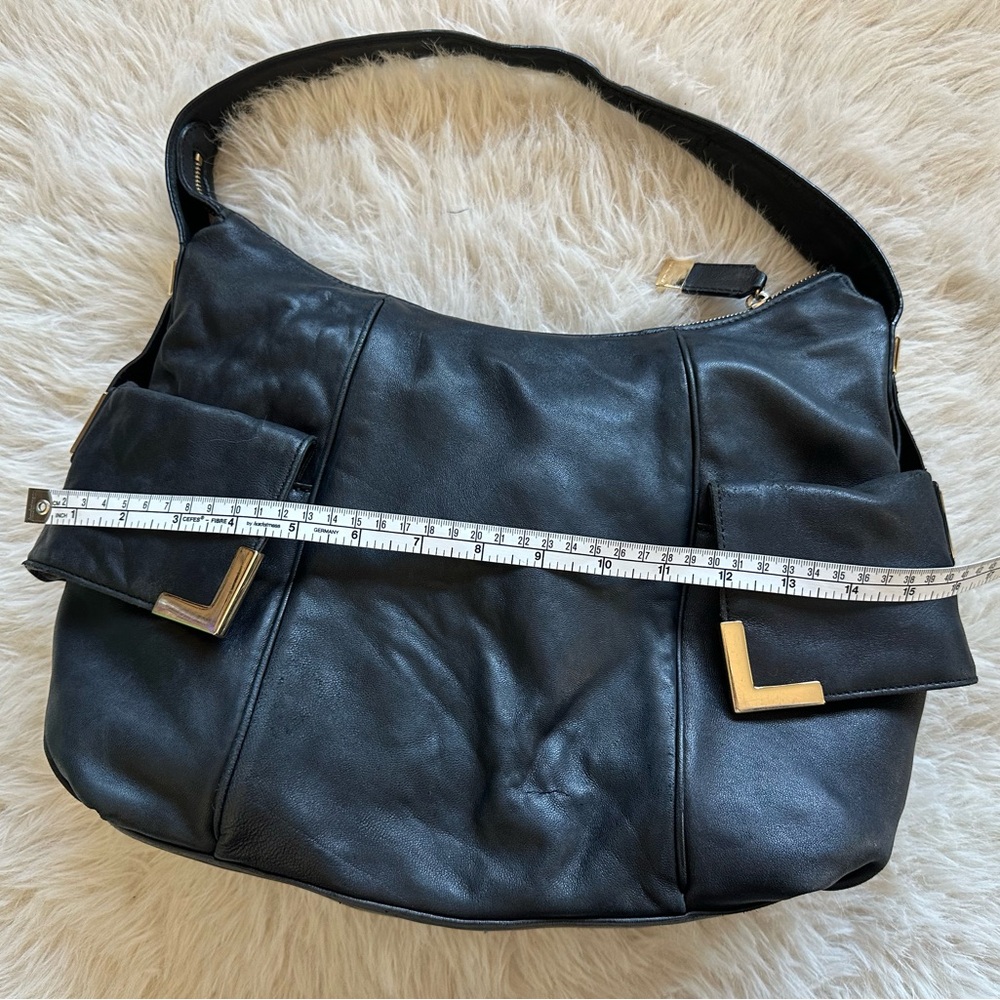 Michael Kors Beverly Black Shoulder Bag with Gold Accents Damaged - Picture 13 of 16